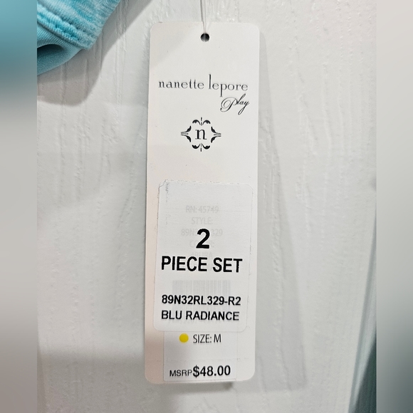 NWT Nanette Lepore "Play" Medium Blu Radiance Activewear Set - Picture 5 of 10